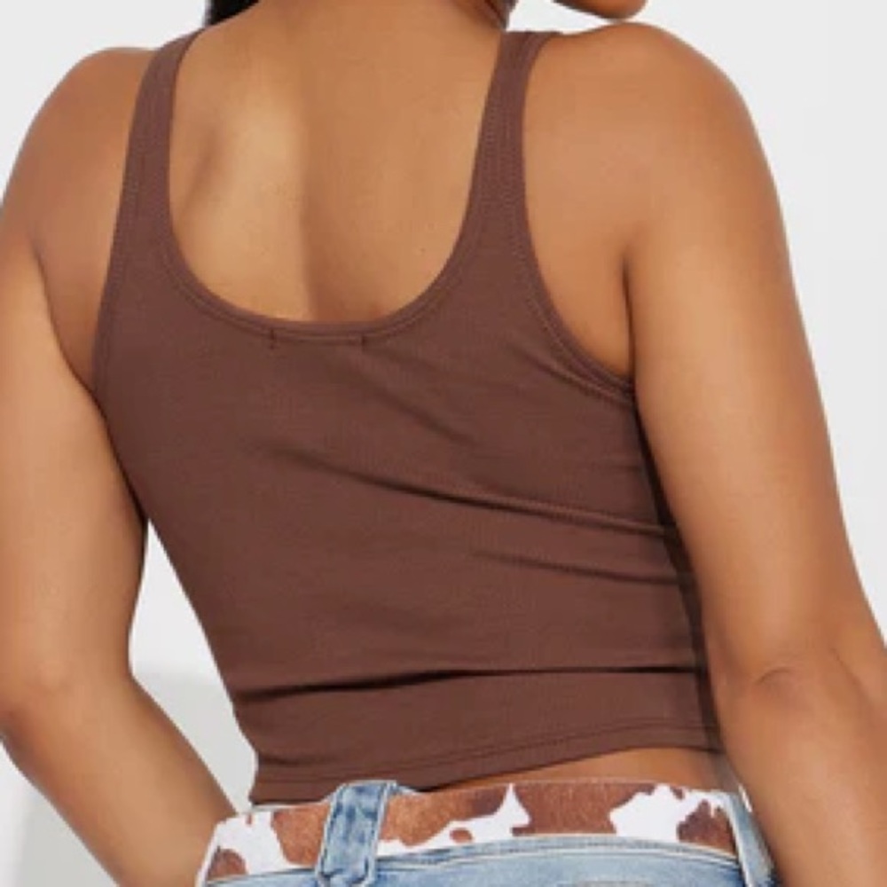 Brown Graphic Women's Tank Top - Picture 3 of 3
